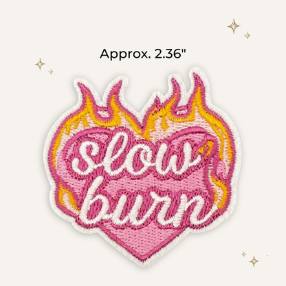 Slow Burn Flaming Heart Embroidered Patch