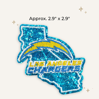 LA Chargers State Glitter Embroidered Patch