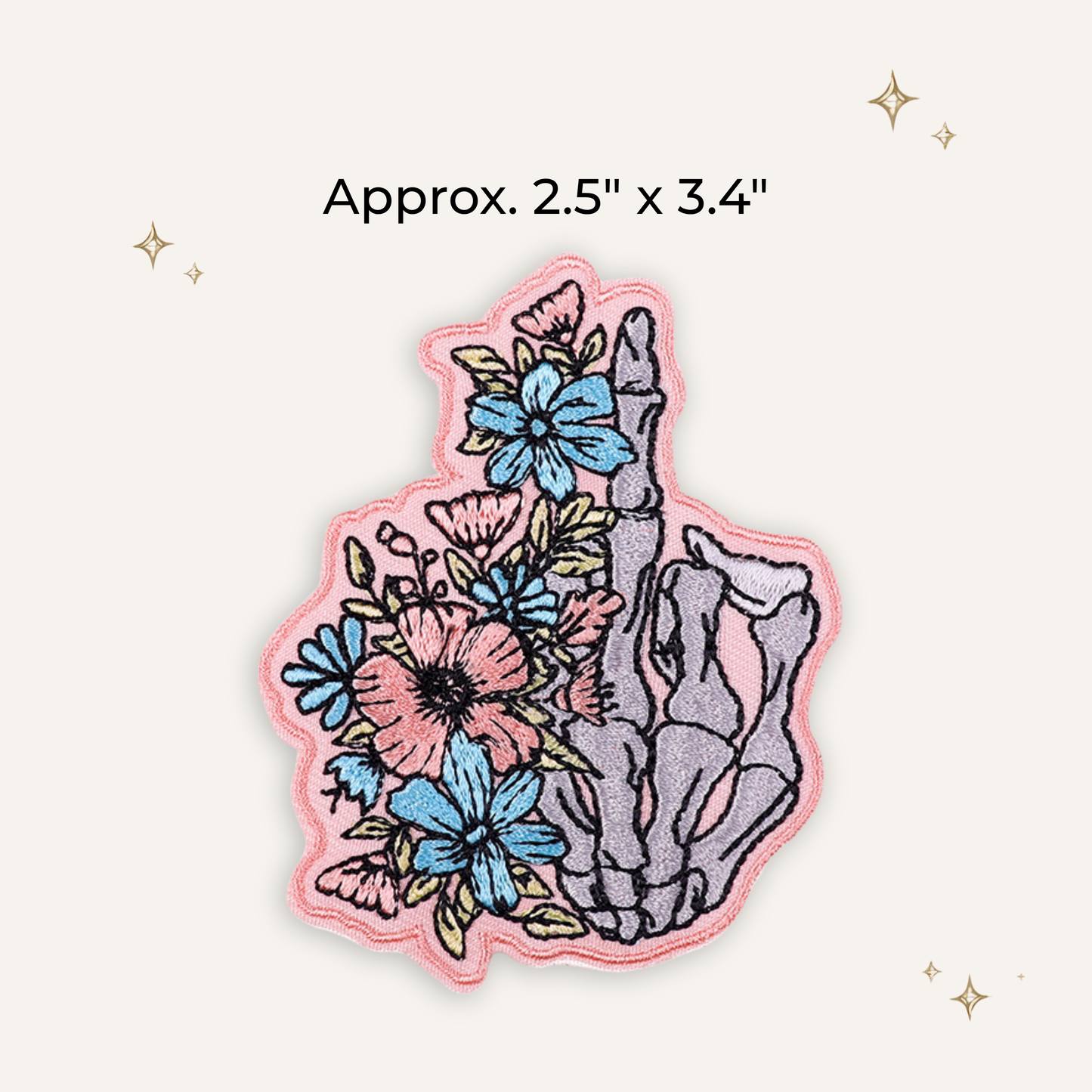 Floral FU Skull Embroidered Patch- RTS