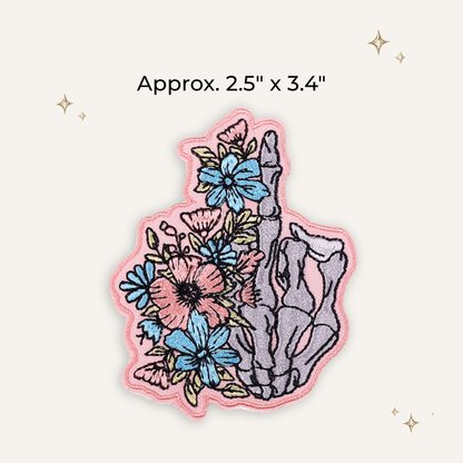 Floral FU Skull Embroidered Patch- RTS
