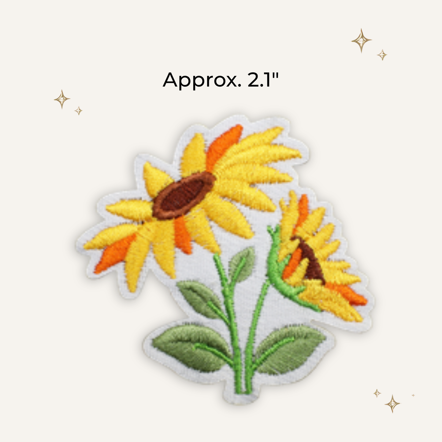 Duo Sunflower Stem Embroidered Patch- RTS