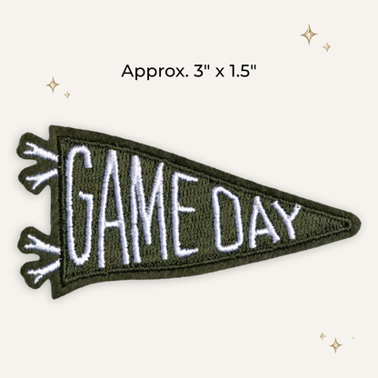 Gameday Retro Pennant Olive Embroidered Patch