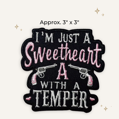 Sweetheart w/ a Temper Embroidered Patch