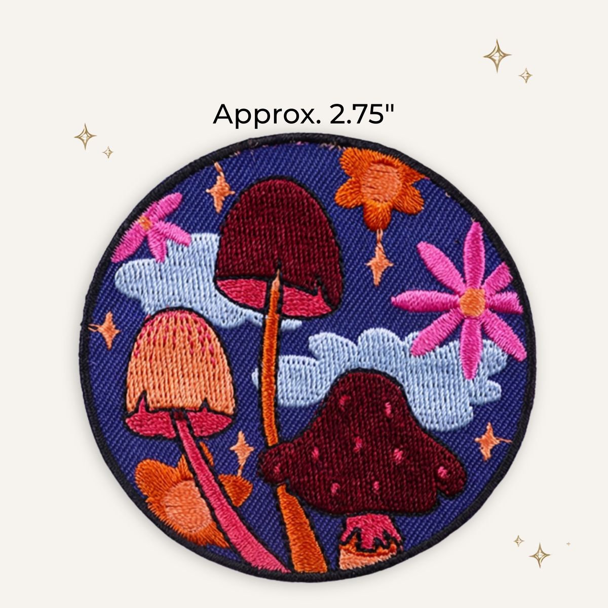Hippie Magic Mushrooms Embroidered Patch