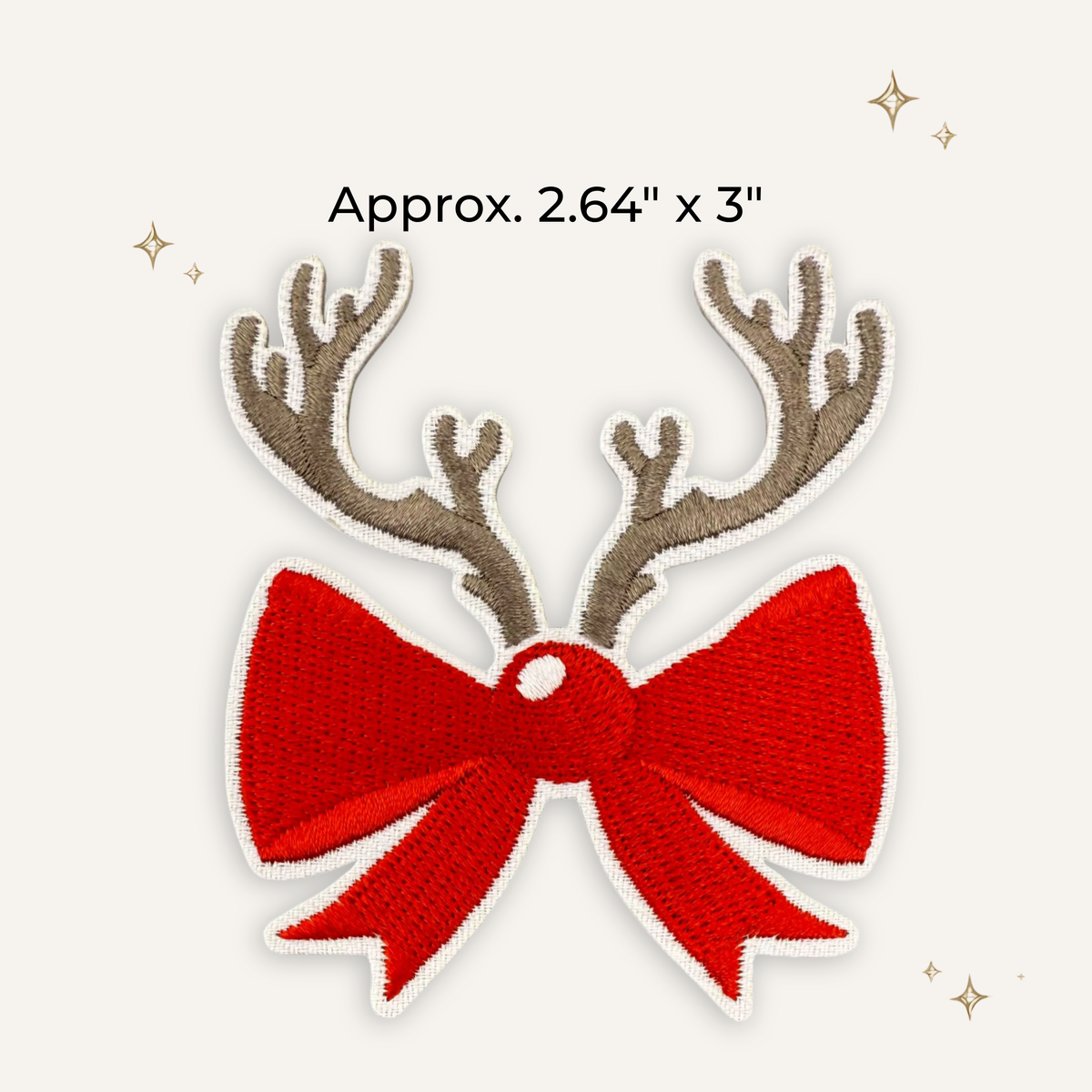 Christmas Rudolph Red Nose Bow Embroidered Patch