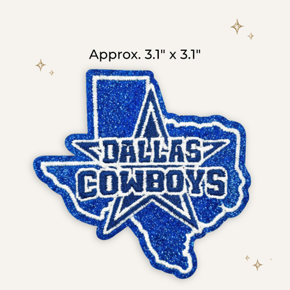 Dallas Cowboys State Glitter Embroidered Patch