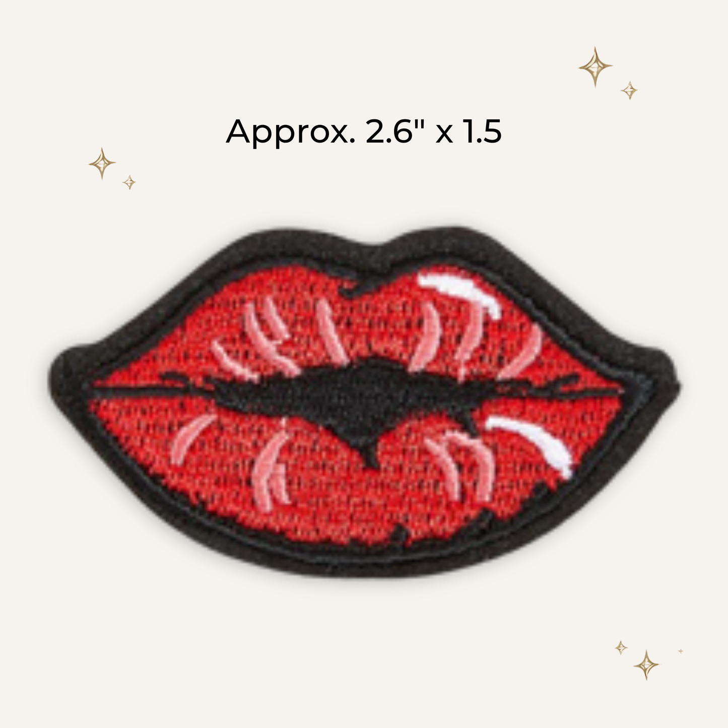Red Lips Embroidered Patch- RTS