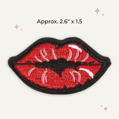 Red Lips Embroidered Patch- RTS