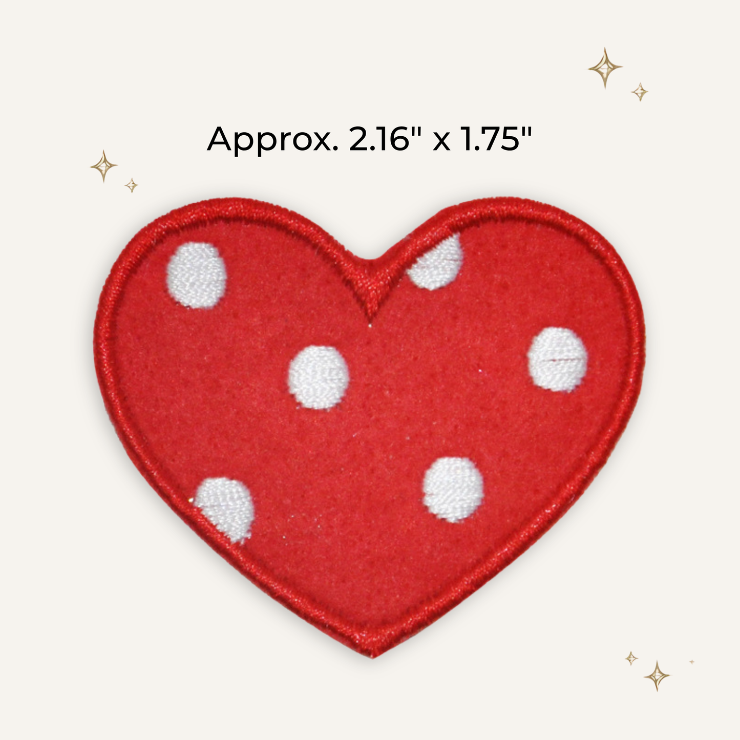 Retro Red Polka Dot Heart Embroidered Patch