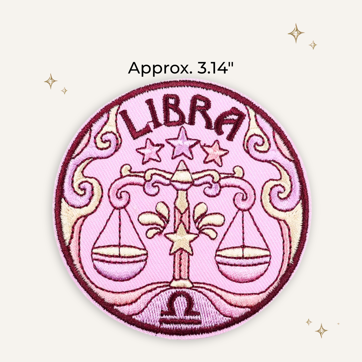 Retro Pastel Libra Zodiac Embroidered Patch