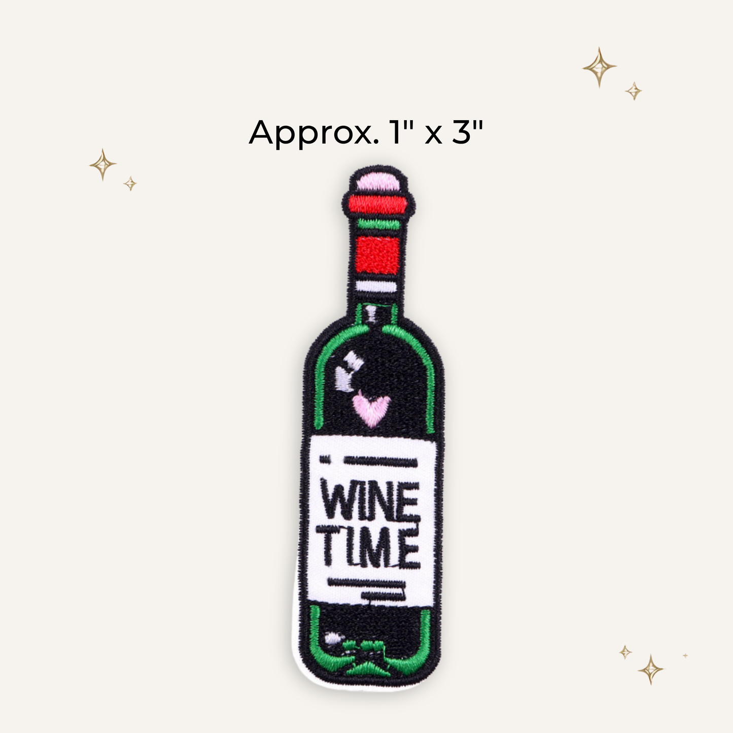 Wine Time Embroidered Patch- RTS