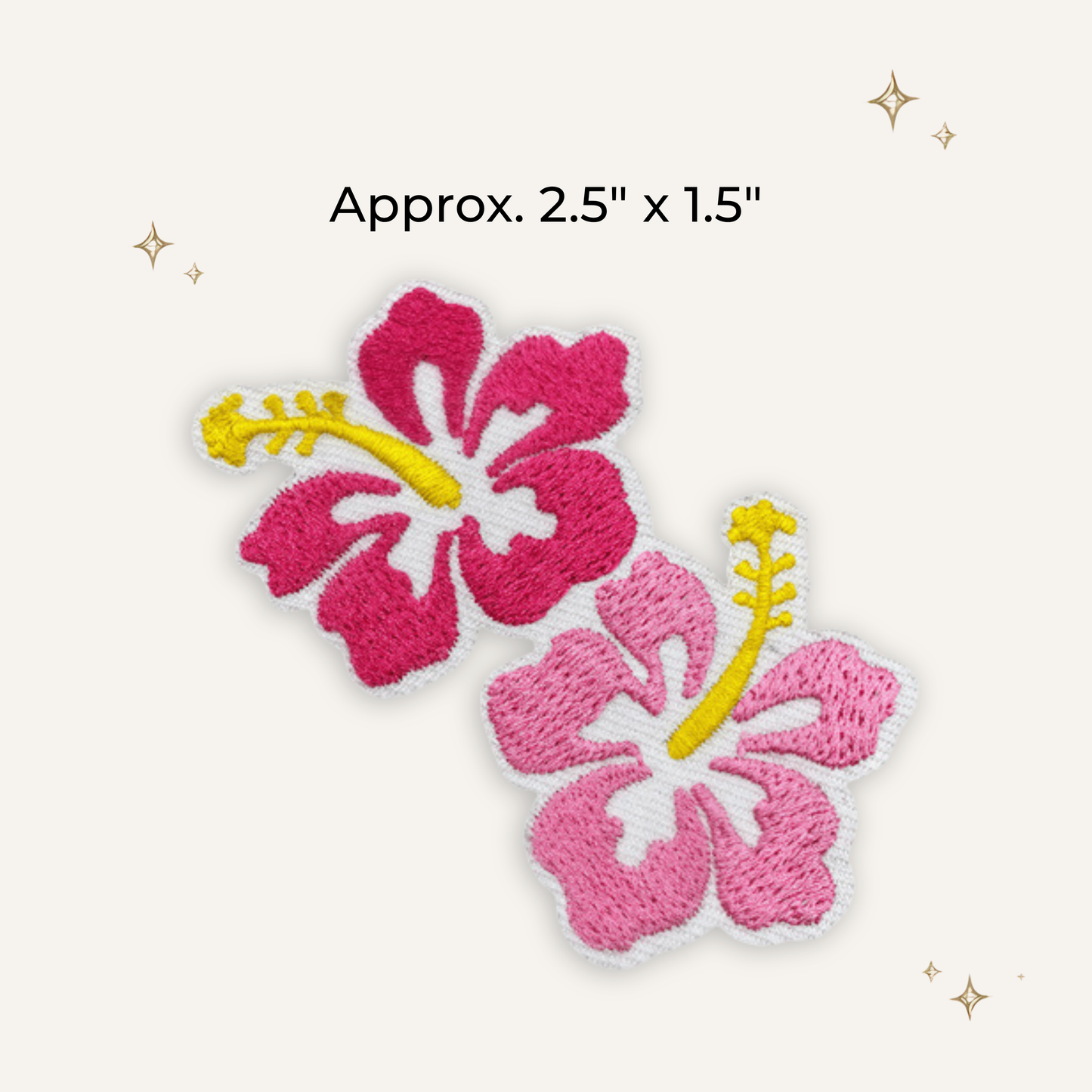 Double Hibiscus Embroidered Patch