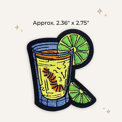 Tequila Shot w/ Worm Embroidered Patch