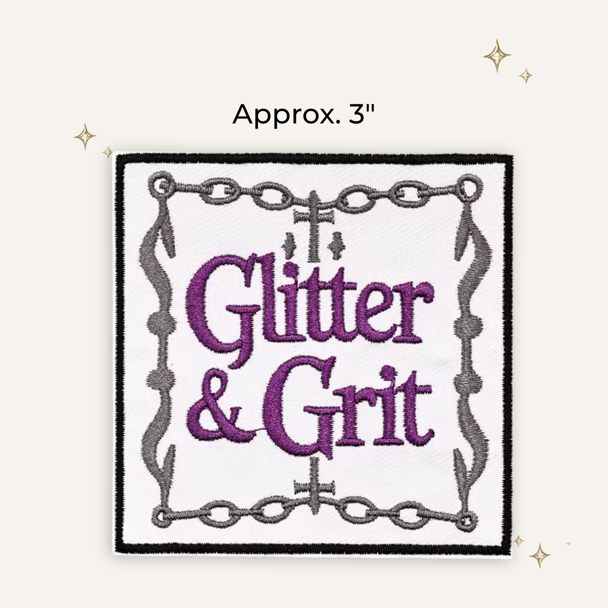 Gothy Glitter & Grit Embroidered Patch