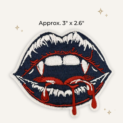 Vampire Goth Bloody Lips Embroidered Patch