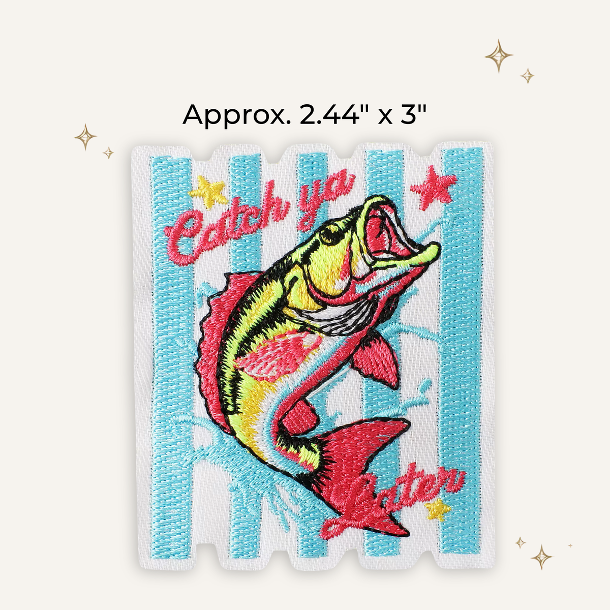 Preppy Catch Ya Later Fish Embroidered Patch