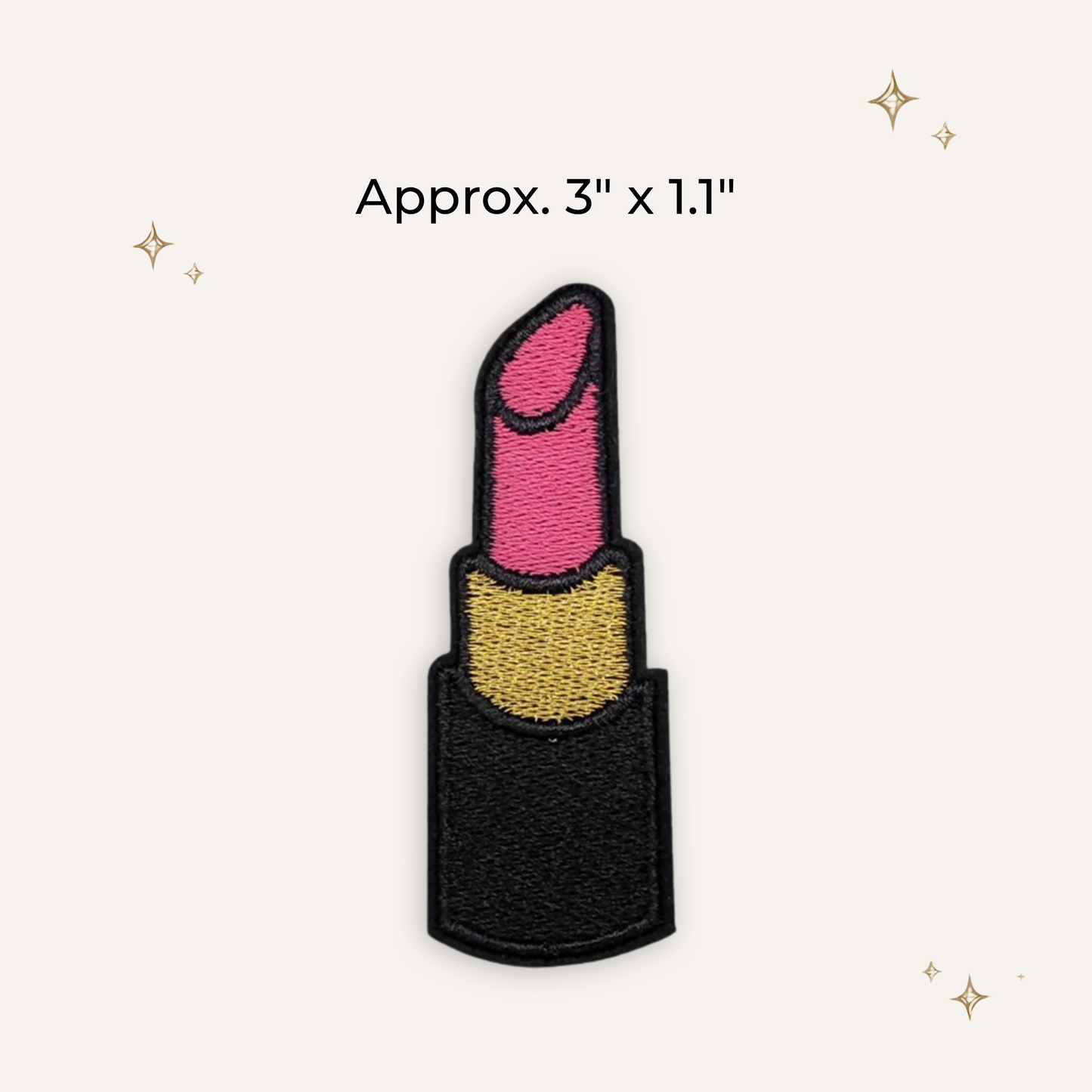 Lipstick Pink Embroidered Patch