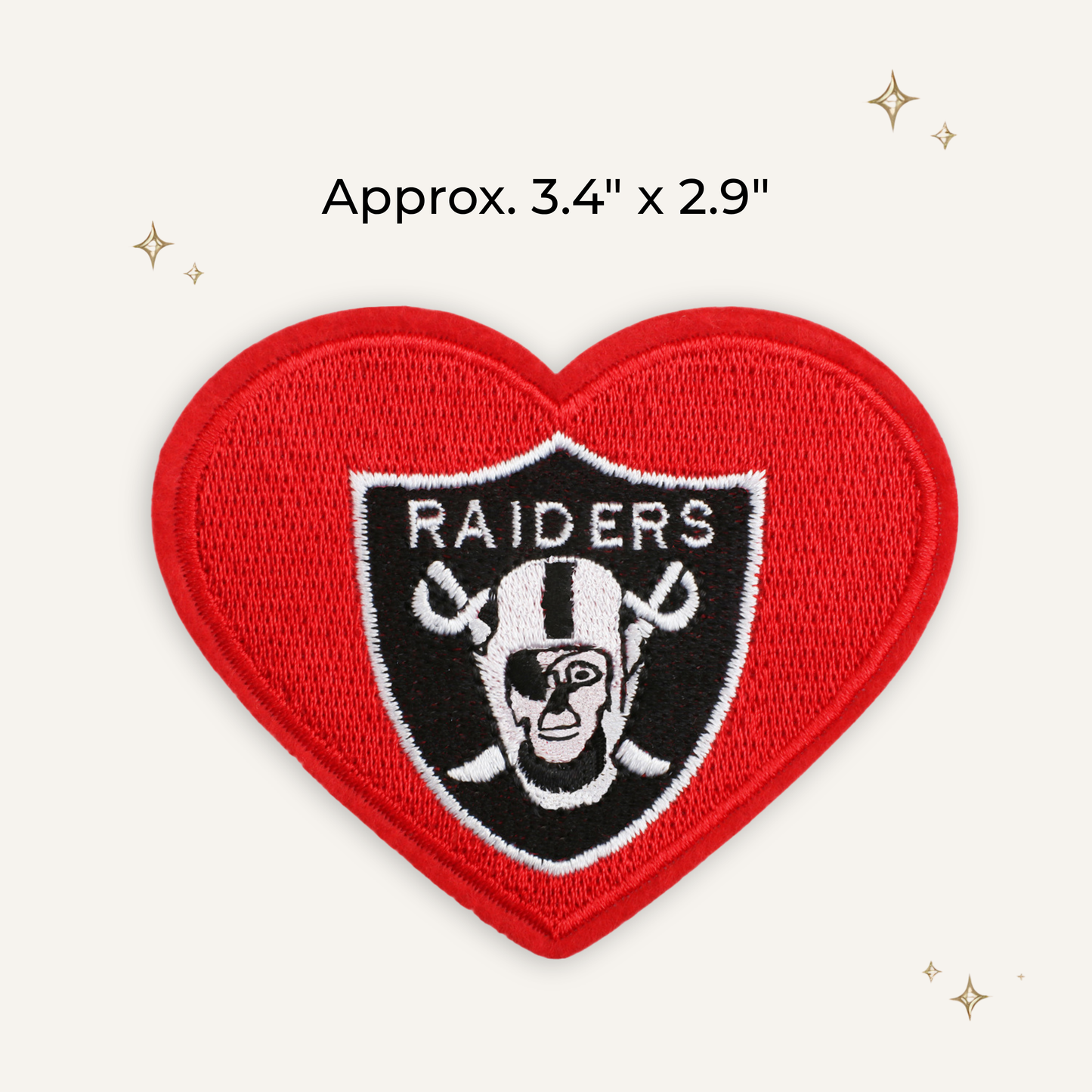 Raiders Heart Embroidered Patch- RTS