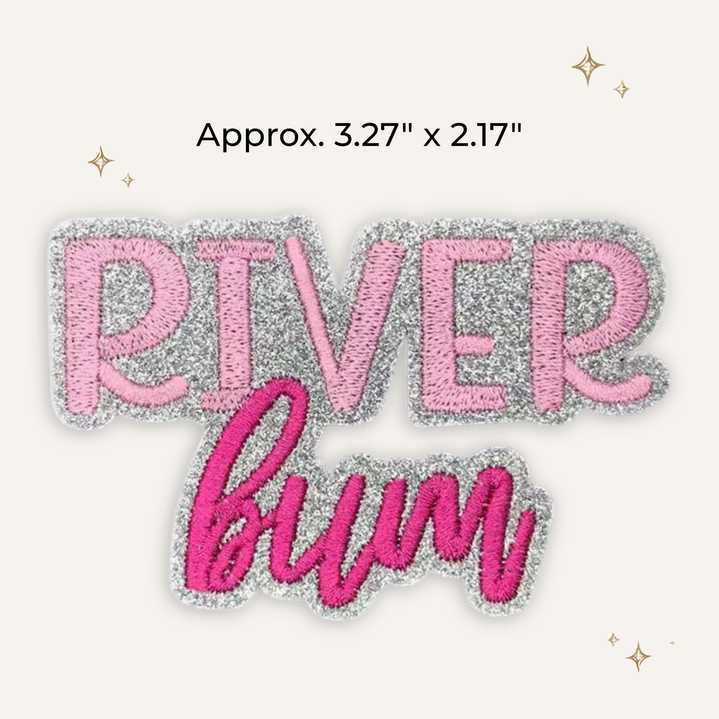 River Bum Glitter Embroidered Patch