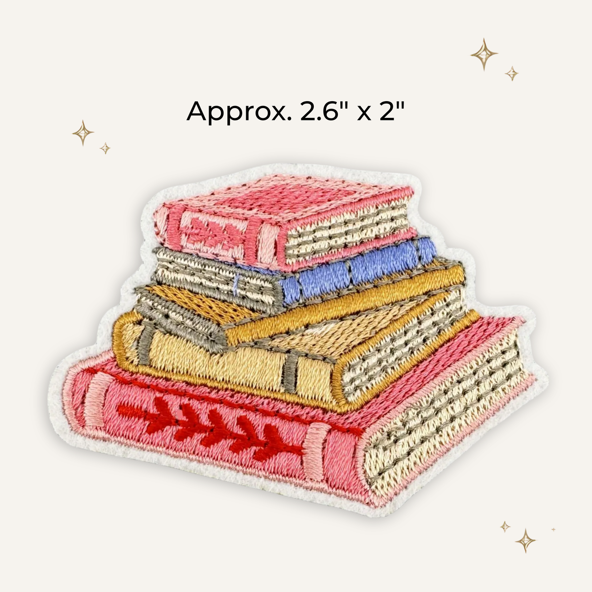 Stack of Books Embroidered Patch