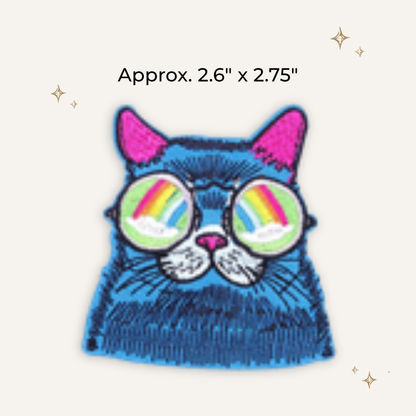 Fat Cool Cat Embroidered Patch- RTS