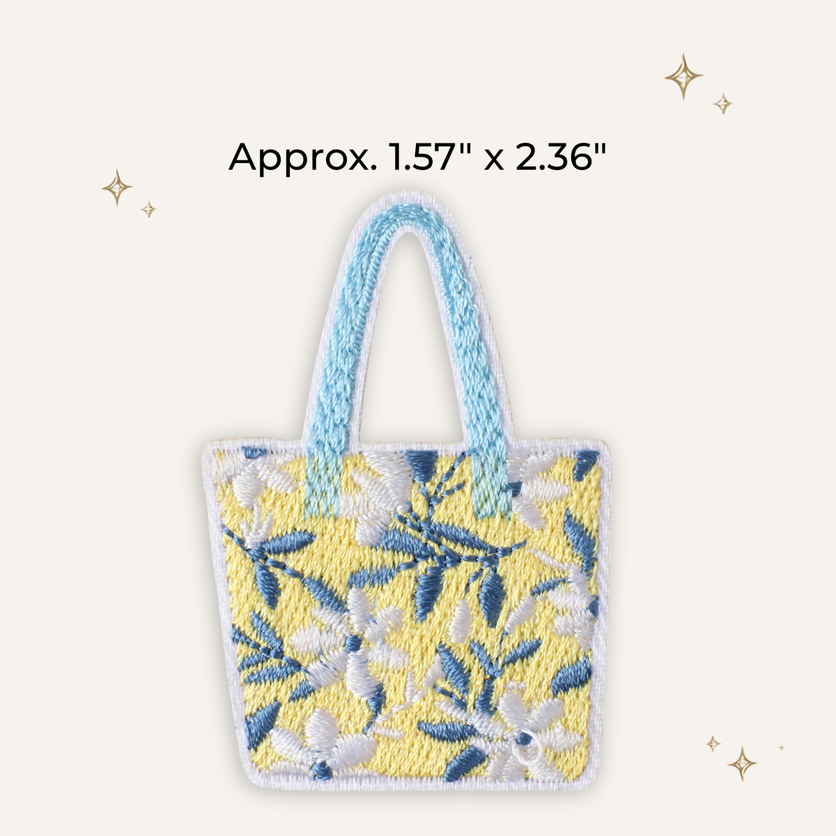 Cottage Seaside Floral Tote Embroidered Patch