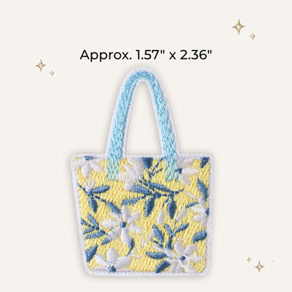 Cottage Seaside Floral Tote Embroidered Patch