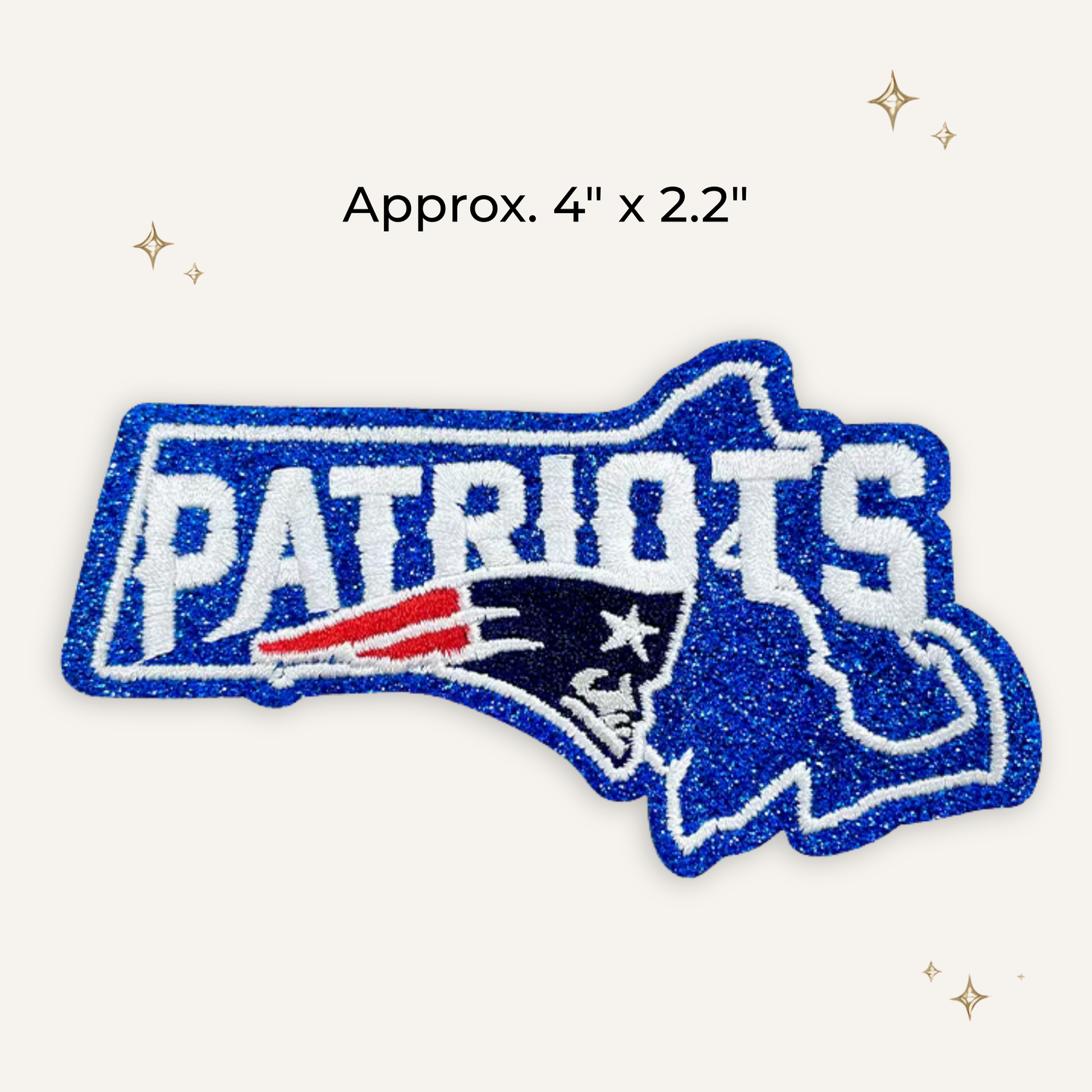 New England Patriots State Glitter Embroidered Patch