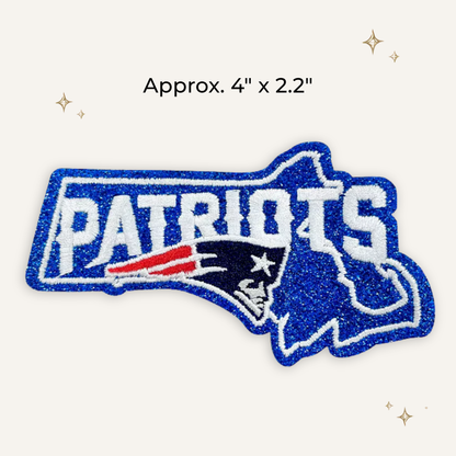 New England Patriots State Glitter Embroidered Patch