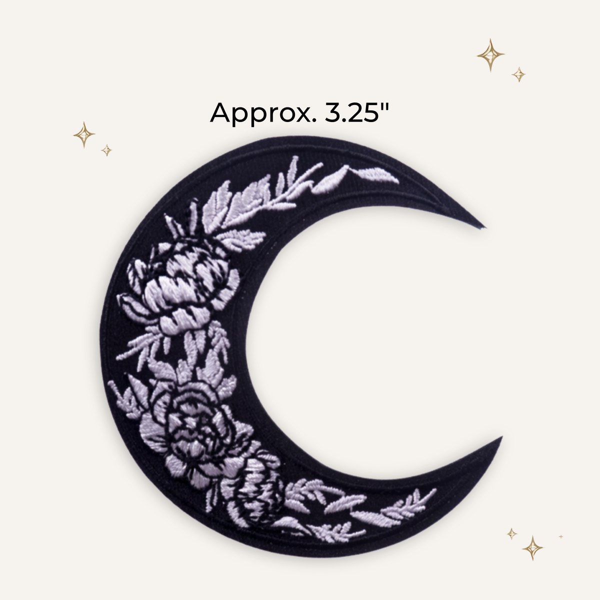 Rose Crescent Moon Embroidered Patch