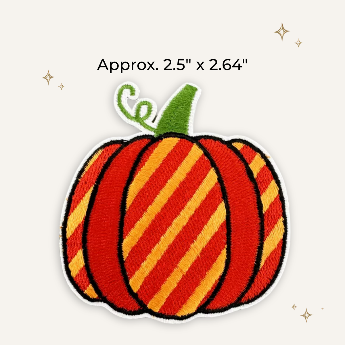 Pumpkin Orange Stripes Embroidered Patch