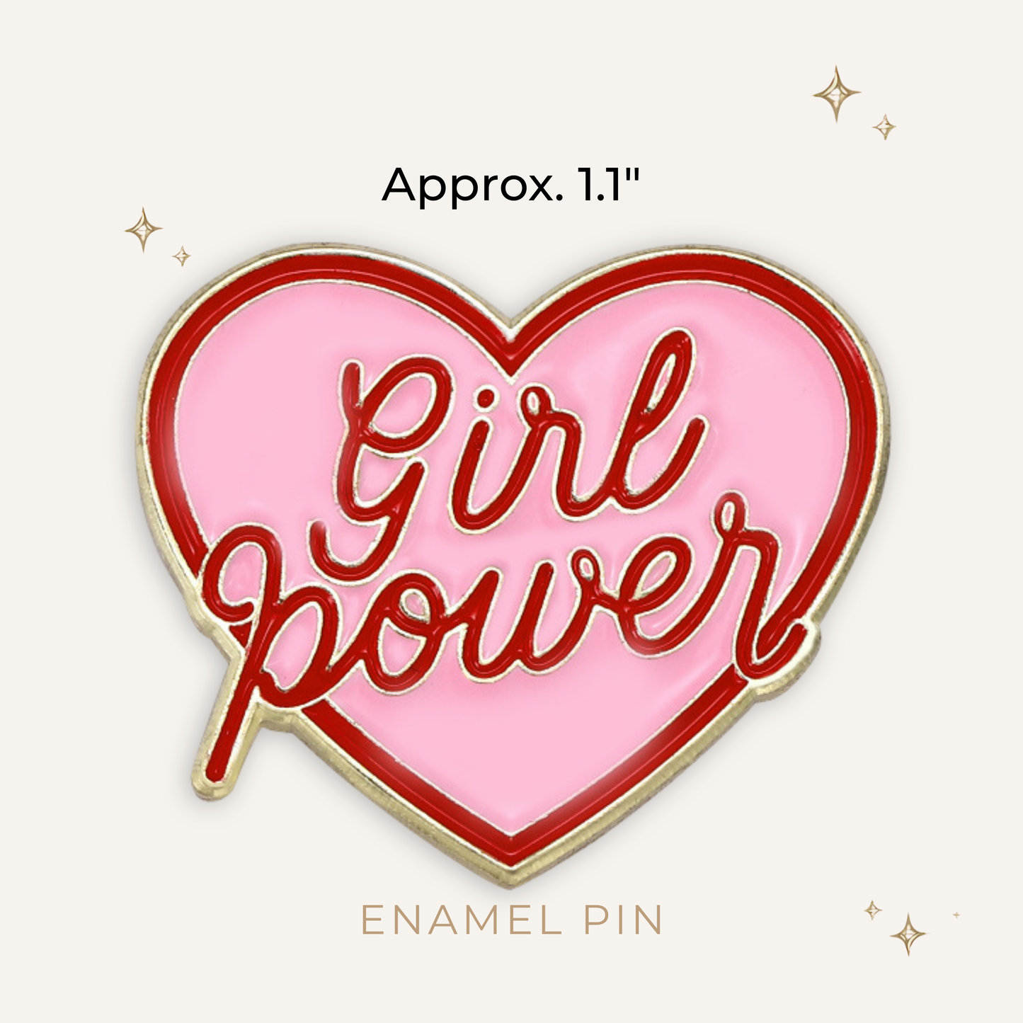 Girl Power Heart Enamel Pin