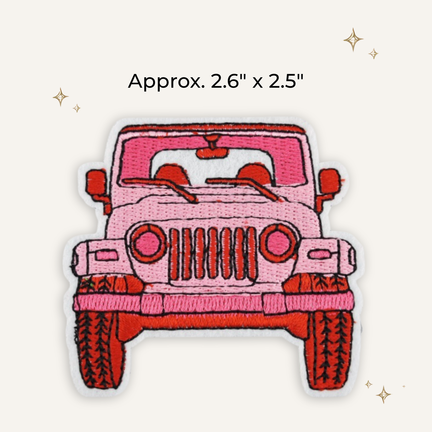 Pink Jeep Embroidered Patch