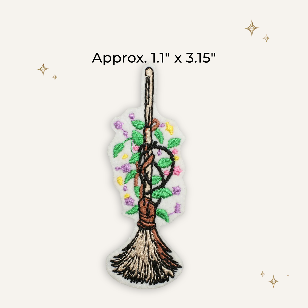 Forest Witch Magic Broom Embroidered Patch