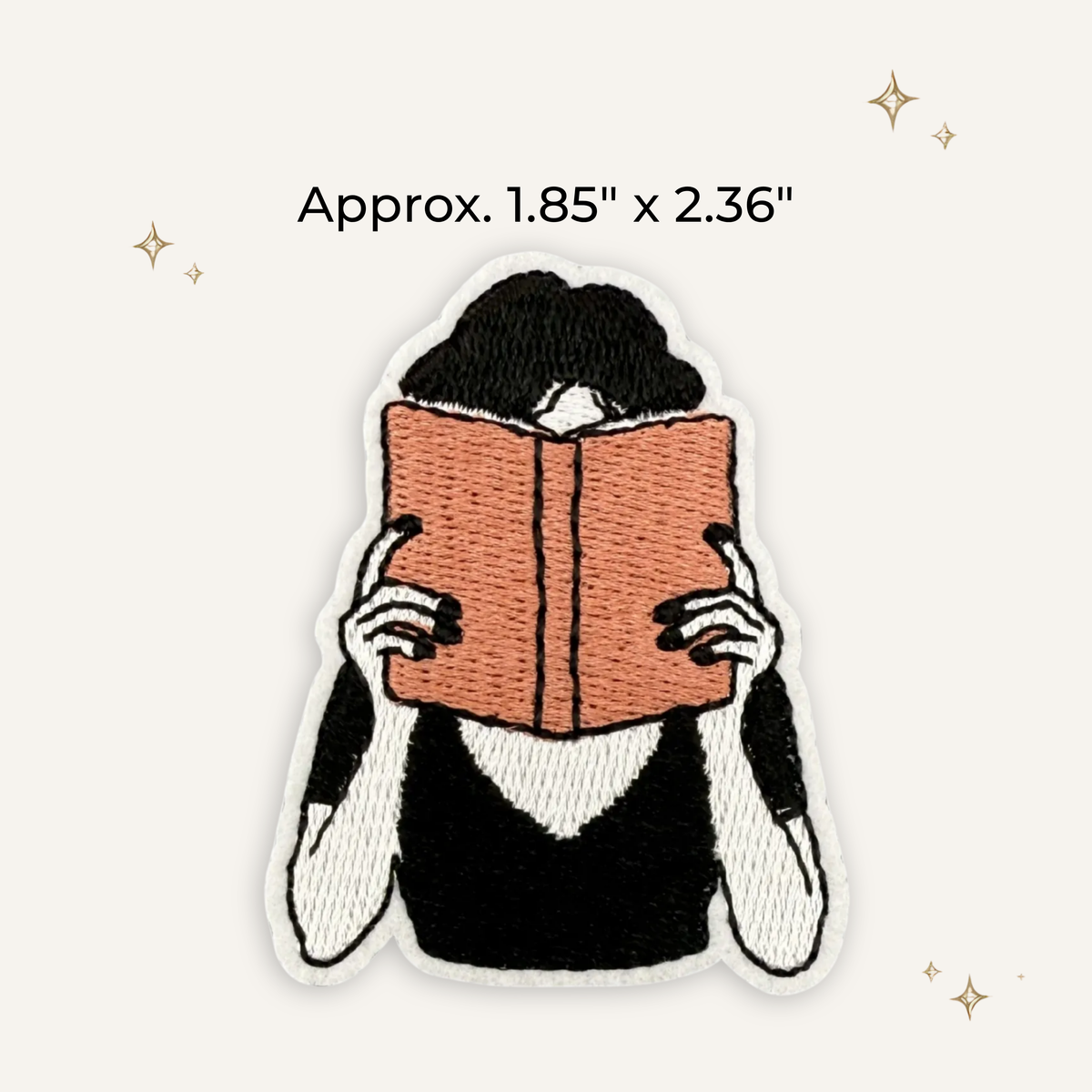 Reading Girl Embroidered Patch