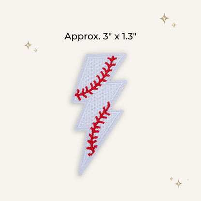 Baseball Bolt Embroidered Patch