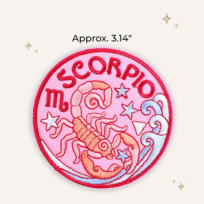 Retro Pastel Scorpio Zodiac Embroidered Patch
