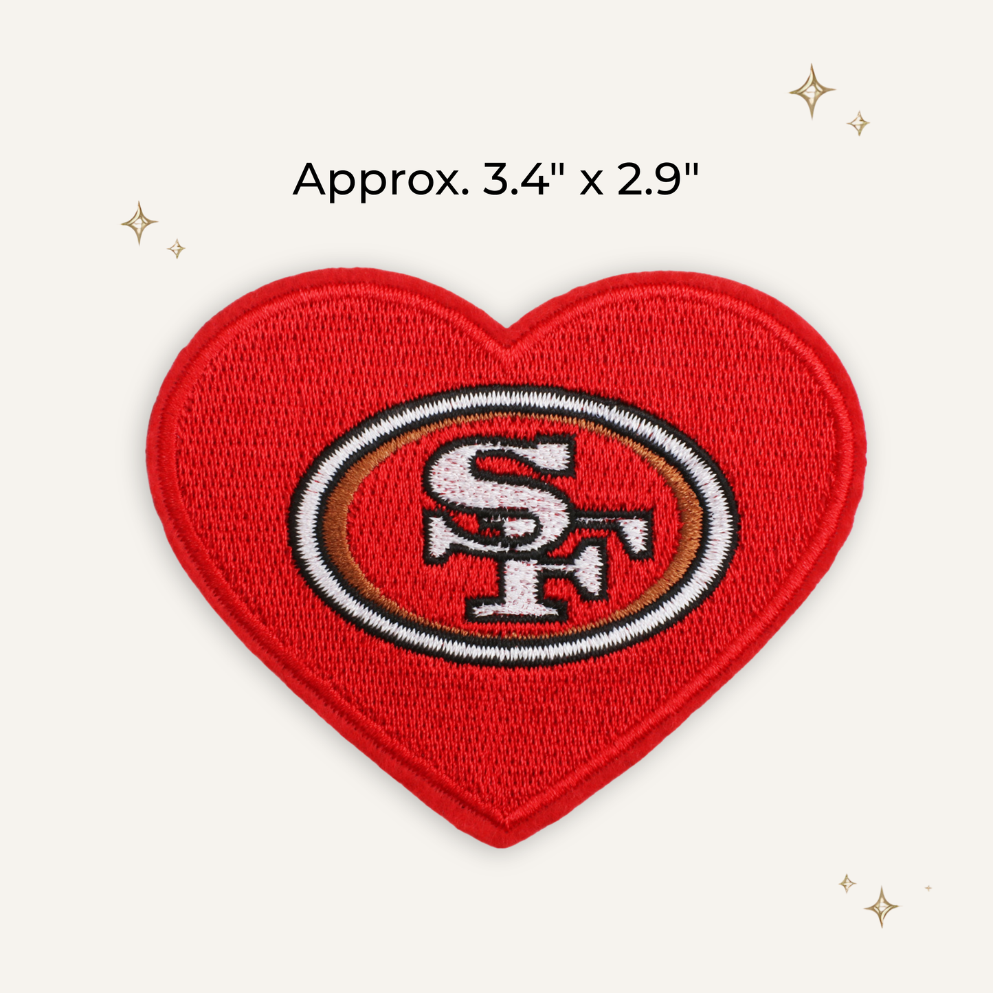 49ers Heart Embroidered Patch- RTS
