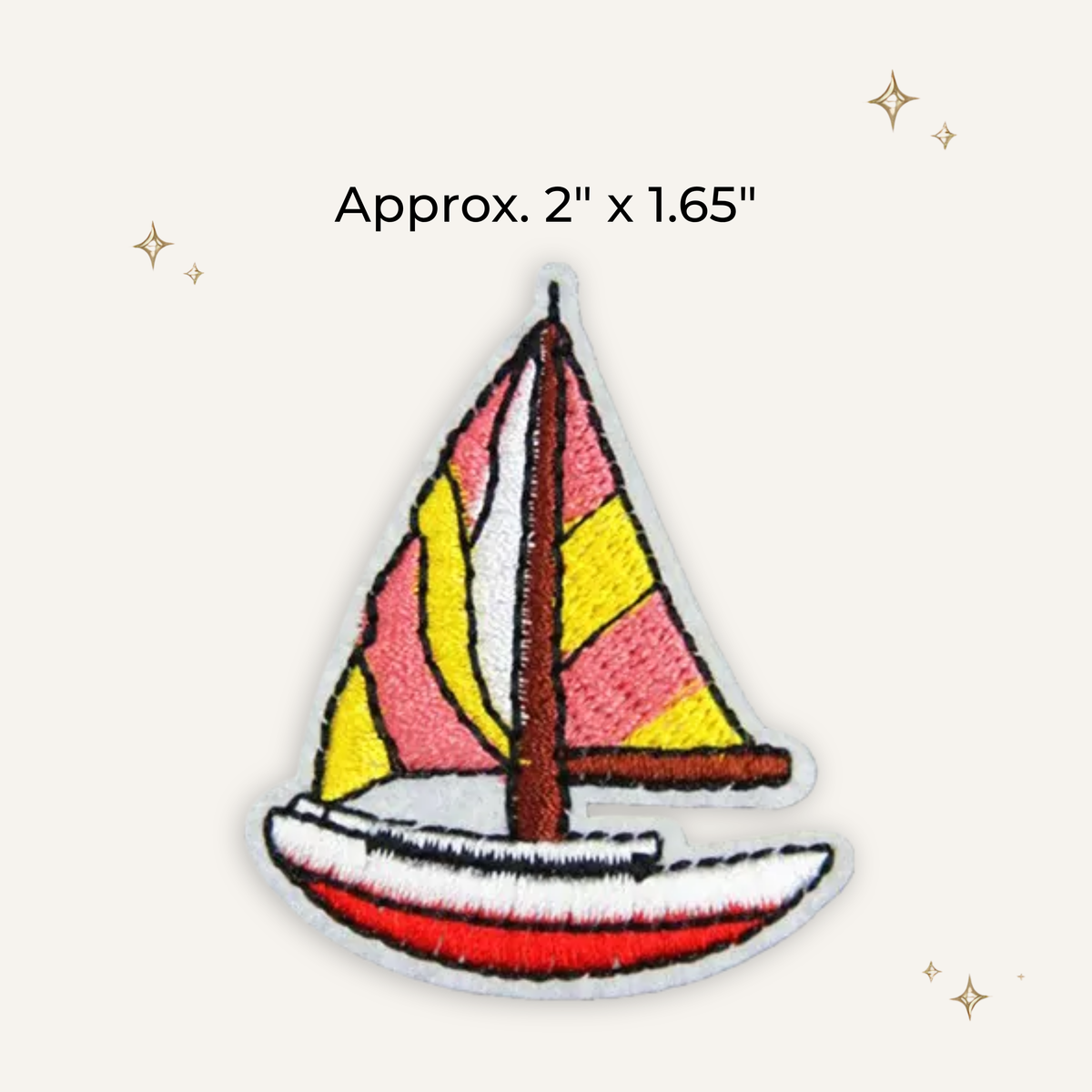 Sailboat Red & Yellow Embroidered Patch