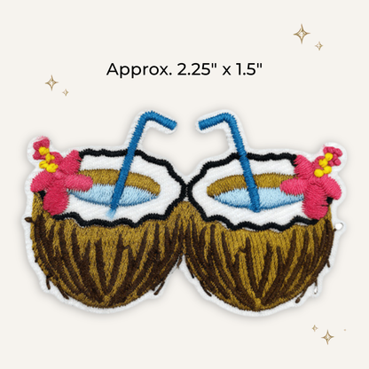 Double Coconut Drinks Embroidered Patch
