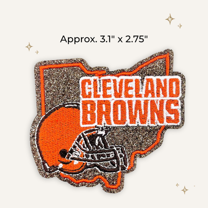 Cleveland Browns State Glitter Embroidered Patch