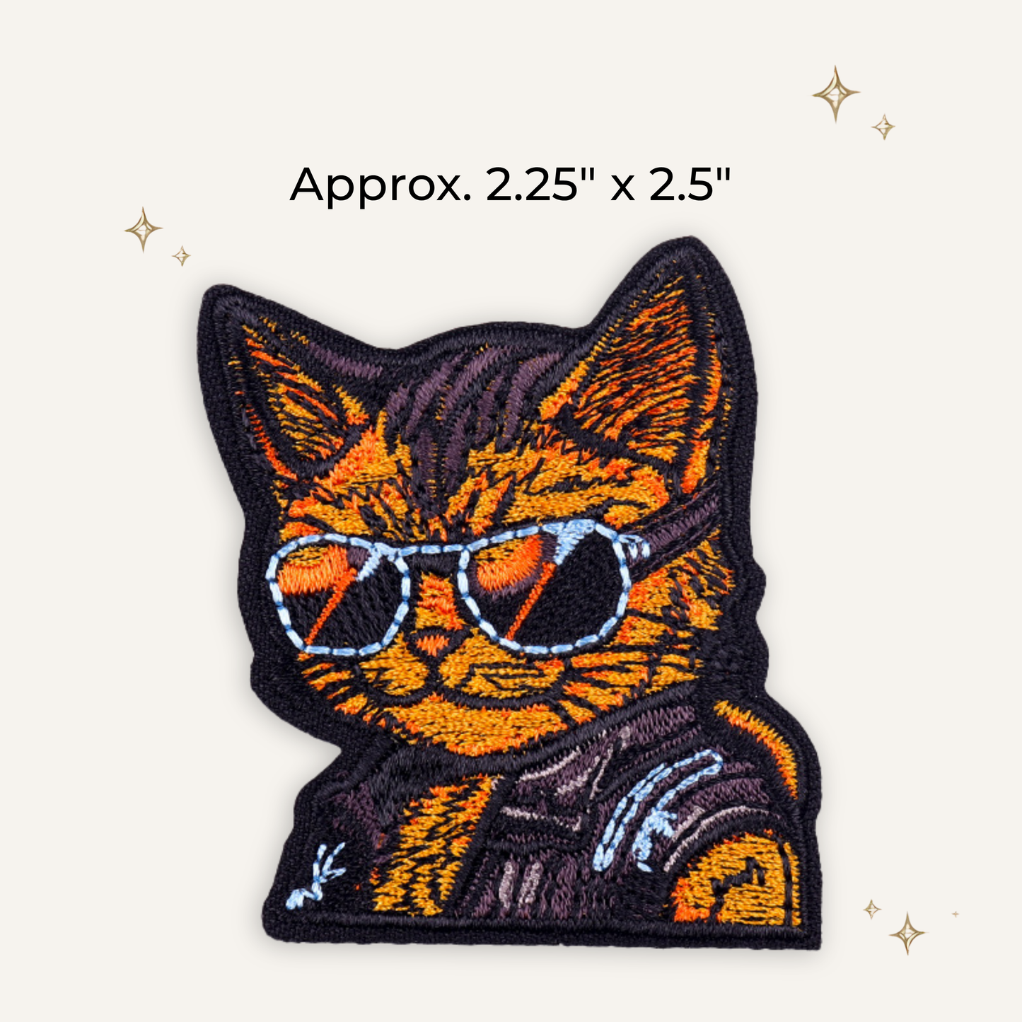 Badass Cat Embroidered Patch- RTS