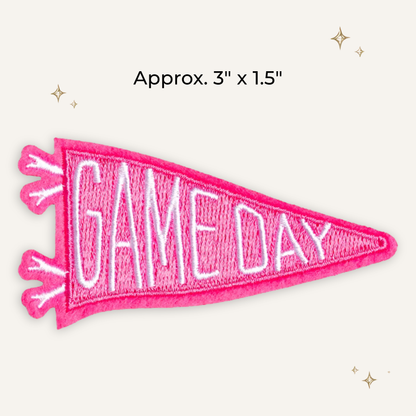 Gameday Retro Pennant Pink Embroidered Patch