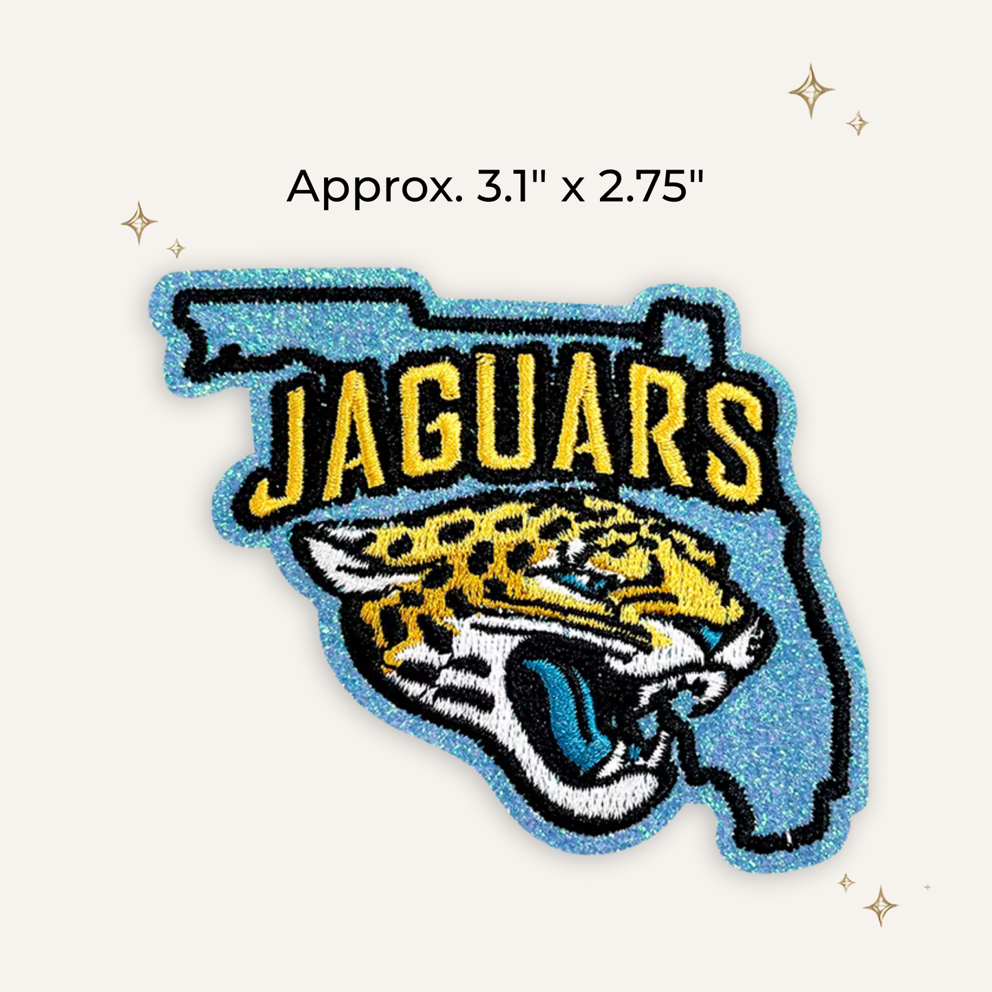 Jacksonville Jaguars State Glitter Embroidered Patch