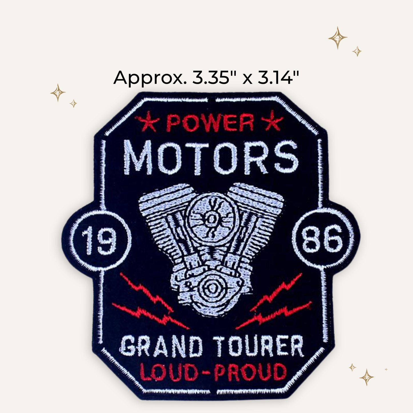 Power Motors Grand Tourer Biker Embroidered Patch