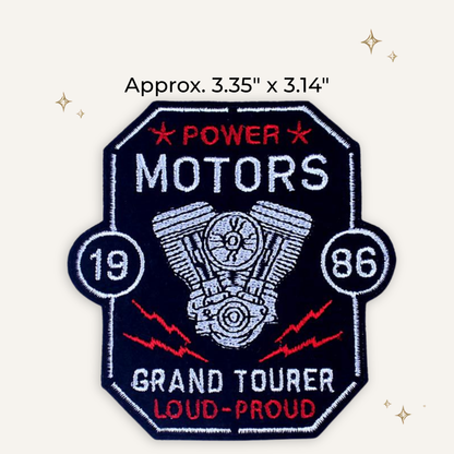 Power Motors Grand Tourer Biker Embroidered Patch