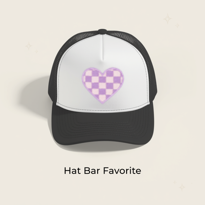 Checkered Heart Embroidered Patch- RTS