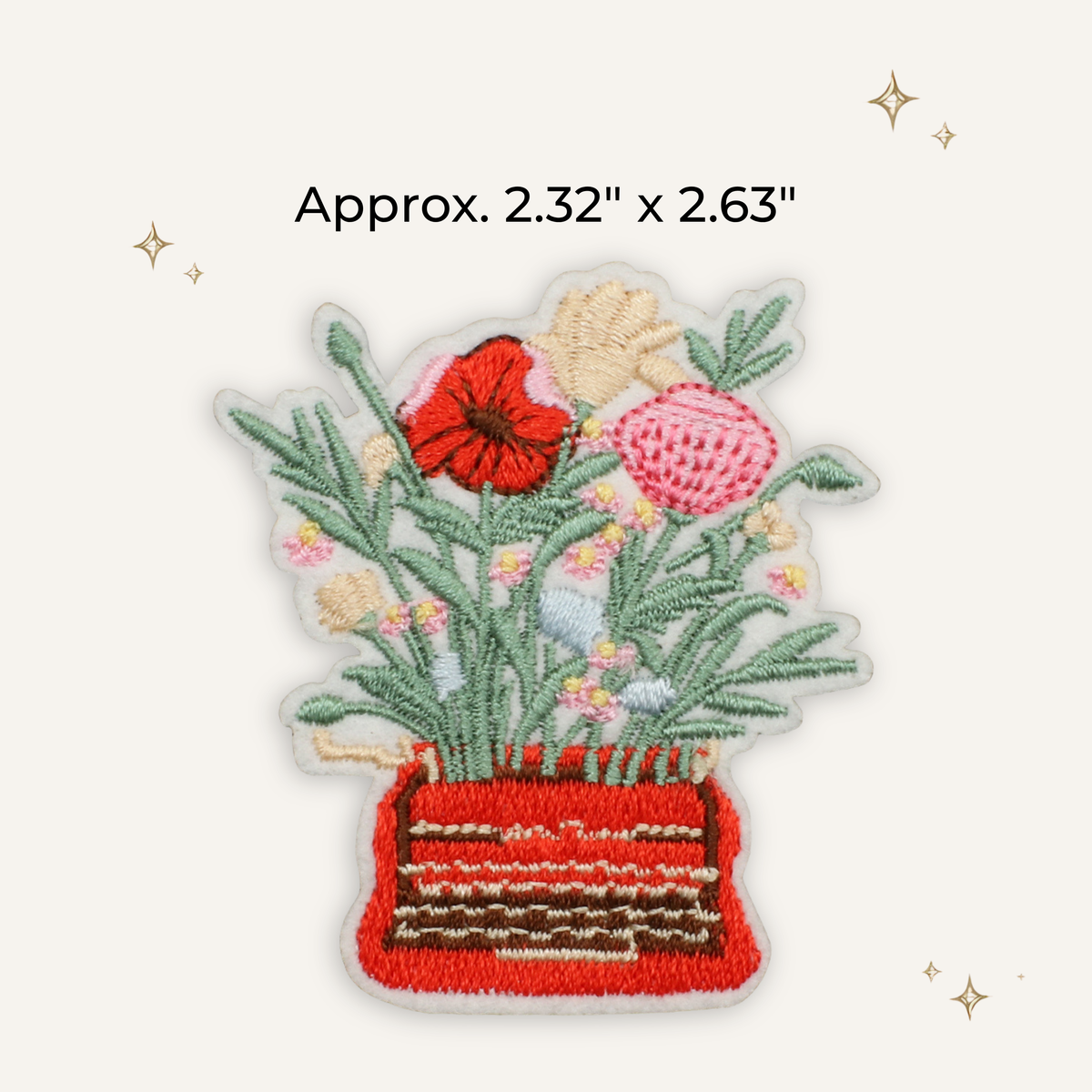 Magic Garden Floral Typewriter Embroidered Patch