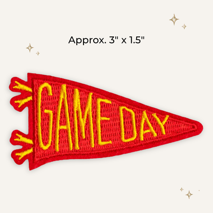 Gameday Retro Pennant Red/Gold Embroidered Patch