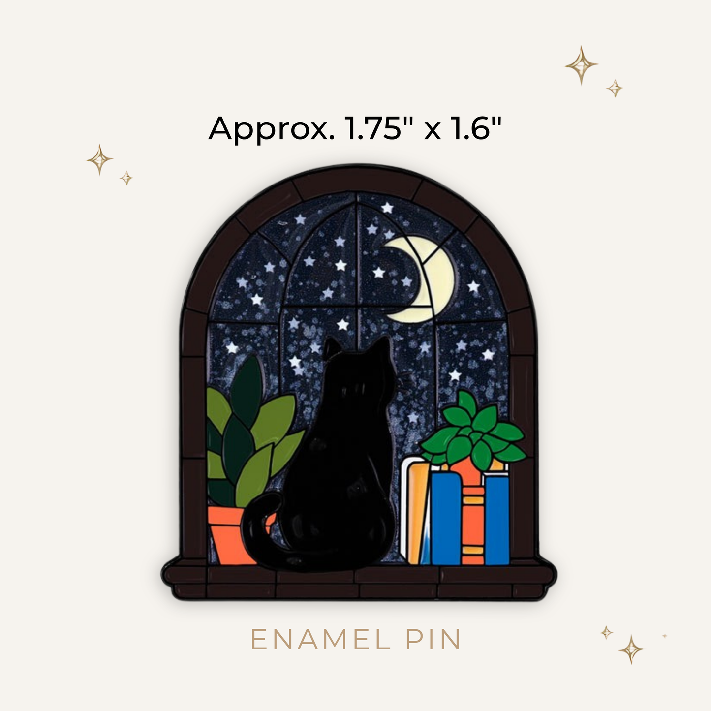 Black Cat Moongazer Enamel Pin